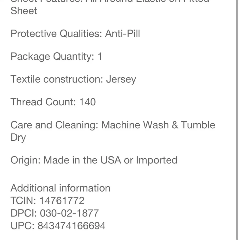 Burt’s bees crib sheet